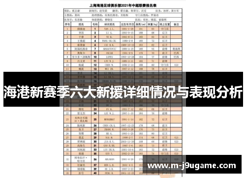 海港新赛季六大新援详细情况与表现分析